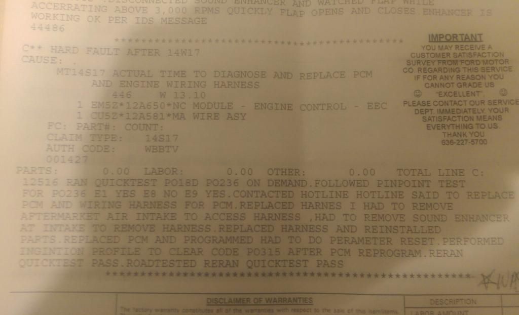 Factory Wiring harness recall resulting in pcm and wiring harness